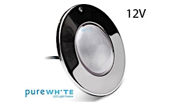 J&J Electronics PureWhite LED Pool Light SwimQuip Series | 12V Cool White Equivalent to 600W 150' Cord | LPL-F5W-12-150-PSQ 21159