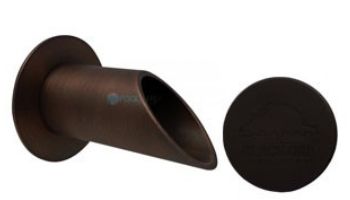 Black Oak Foundry 2" Deco Wall Scupper with Round Backplate | Almost Black Finish | S902-BLK