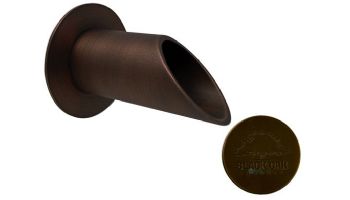 Black Oak Foundry 2.5" Deco Wall Scupper with Round Backplate | Antique Brass / Bronze Finish | S903-AB