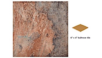 National Pool Tile Gemstone 6 x 6 Single Bullnose Pool Tile | Oak | GMS-OAK SBN