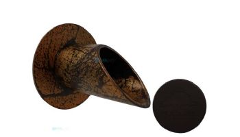 Black Oak Foundry 2.5" Deco Wall Scupper with Round Backplate | Oil Rubbed Bronze Finish | S903-ORB