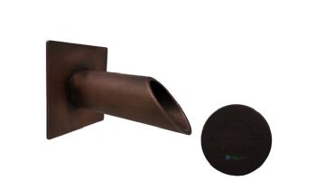 Black Oak Foundry 1.5" Deco Wall Scupper with Square Backplate | Oil Rubbed Bronze Finish | S921-ORB
