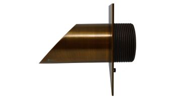 Black Oak Foundry 2.5" Deco Wall Scupper with Square Backplate | Antique Brass / Bronze Finish | S923-AB