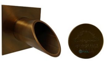Black Oak Foundry 2.5_quot; Deco Wall Scupper with Square Backplate | Antique Brass / Bronze Finish | S923-AB