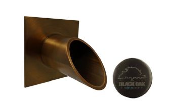 Black Oak Foundry 2.5" Deco Wall Scupper with Square Backplate | Brushed Nickel Finish | S923-BN