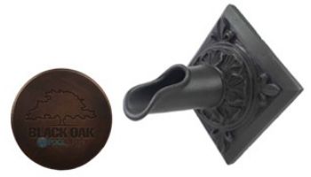 Black Oak Foundry Diamond Oak Leaf Scupper | Antique Brass / Bronze | S52-A-AB
