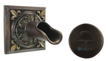 Black Oak Foundry Square Oak Leaf Scupper | Almost Black Finish | S52-BLK