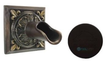 Black Oak Foundry Square Oak Leaf Scupper | Almost Black Finish | S52-BLK
