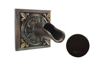 Black Oak Foundry Square Oak Leaf Scupper | Oil Rubbed Bronze Finish | S52-ORB