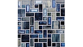 National Pool Tile Cosmopolitan Mosaic Glass Tile | Dark Blue | COS-MILAN