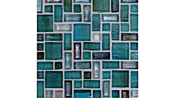 National Pool Tile Cosmopolitan Mosaic Glass Tile | Turquoise | COS-MIAMI