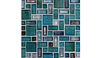 National Pool Tile Cosmopolitan Mosaic Glass Tile | Latte Silver | COS-PARIS