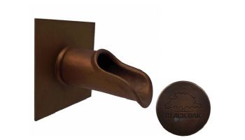 Black Oak Foundry Roman Scupper with Square Backplate | Distressed Copper Finish | S55-DC