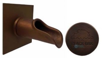 Black Oak Foundry Roman Scupper with Square Backplate | Oil Rubbed Bronze Finish | S55-ORB