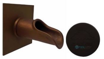 Black Oak Foundry Roman Scupper with Square Backplate | Antique Brass / Bronze Finish | S55-AB