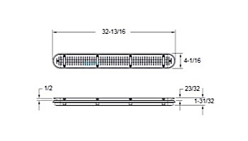 AquaStar 32" Channel Drain Debris Catcher Suction Outlet with Frame | White | 32CDLTFR101