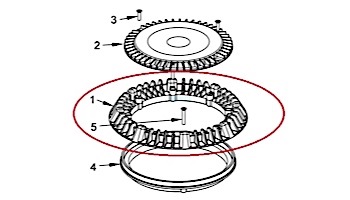 AquaStar 8" Round Vented Riser Ring | For 8AVxxx, LP8AVxxx, RFS9xxx, LPRFS9xxx Retrofits Light Grey | 8RR103