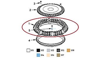 AquaStar 9" Square Vented Riser Ring | Screws for WAV9xx, SUN9xxx Retrofits Light Grey | 9RR103