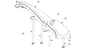 Interfab White Water Slide 16.75" Replacement Leg | Part # 21 |  16-3/4" LEG