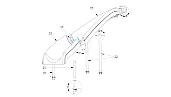 Inter-fab White Water Silde Upper Runway Left Turn | White | WWS-URUN-W-L