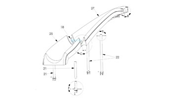 Inter-fab White Water Silde Upper Runway Left Turn | White | WWS-URUN-W-L