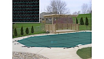 PoolTux 20-Year King99 Mesh Safety Cover | Left Step Rectangle 20' x 40' Green | CSPTGMP20402