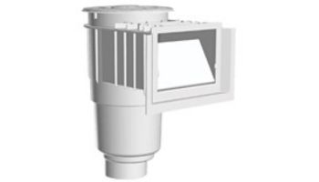 AquaStar Flow Star Skimmer with Water Stop Face, Float Assembly, Basket, Lid, Adjustable Collar and 4" Socket Sump | Black | SKR102D