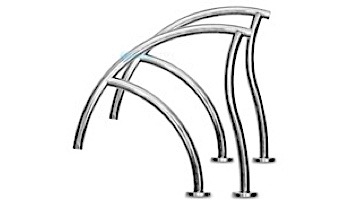 Inter-Fab Designer Series Deck Top Mounted Grab Rail Flanged Pair | 1.90" x .065" Thickness 304 Stainless Steel | DR-G3D065-FL