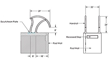 SR Smith Designer Series Deck Top Mounted Economy Grab Rail Flanged Single | 1.90" x .065" Thickness 304 Stainless Steel | DR-G3DE065-FL-SINGLE