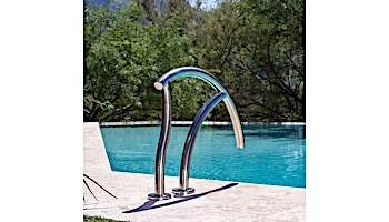Inter-Fab Designer Series Deck Top Mounted Economy Grab Rail Flanged Single | 1.90" x .065" Thickness 316L Marine Grade Stainless Steel | DR-G3DE065-FL-SINGLE-MG