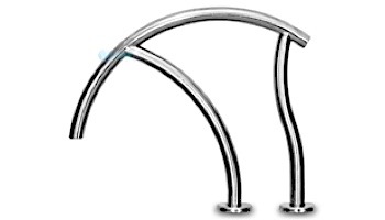 Inter-Fab Designer Series Deck Top Mounted Economy Grab Rail Flanged Single | 1.90" x .065" Thickness 304 Stainless Steel | DR-G3DE065-FL-SINGLE