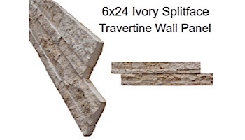 Travertine 6x24 Splitface Wall Panel | Ivory |  230-005
