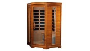 Golden Designs Dynamic Heming 2-Person Corner Low EMF FAR Infrared Sauna | Hemlock | DYN-6225-02