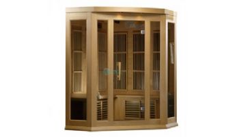 Golden Designs Maxxus 3-Person Low EMF FAR Infrared Carbon Corner Sauna | Hemlock | MX-K356-01