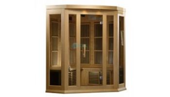 Golden Designs Maxxus 3-Person Low EMF FAR Infrared Carbon Corner Sauna | Hemlock | MX-K356-01