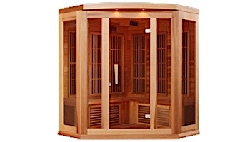 Golden Designs Maxxus 3-Person Low EMF FAR Infrared Carbon Corner Sauna | Hemlock | MX-K356-01