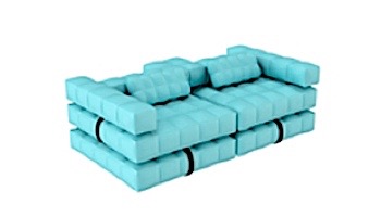 Pigro Felice Modul'Air 2-in-1 Inflatable Sofa Double Lounger Pool Float | Aquamarine Green | 921986-AGREEN