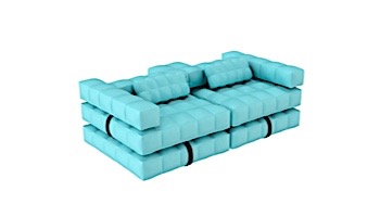 Pigro Felice Modul'Air 2-in-1 Inflatable Sofa Double Lounger Pool Float | Aqua Blue | 921986-AQUABLUE