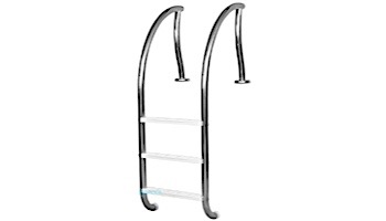 Inter-Fab Designer Series 3 Step Ladder With White High Impact Plastic Treads | 1.90" x .065" Thickness 316L Marine Grade Stainless Steel | DR-L3065P-W-MG