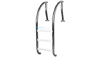 Inter-Fab Designer Series 3 Step Ladder With White High Impact Plastic Treads | 1.90" x .065" Thickness 304 Stainless Steel | DR-L3065P-W