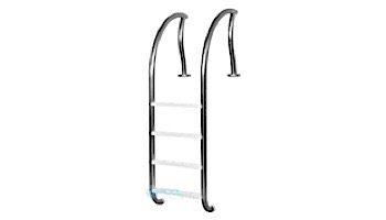 Inter-Fab Designer Series 4 Step Ladder With White High Impact Plastic Treads | 1.90" x .065" Thickness 304 Stainless Steel | DR-L4065P-W