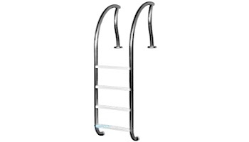 Inter-Fab Designer Series 4 Step Ladder With White High Impact Plastic Treads | 1.90" x .065" Thickness 316L Marine Grade Stainless Steel | DR-L4065P-W-MG