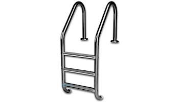 Inter-Fab Deck Top Mounted 3 Step Ladder Flanged With White High Impact Plastic Treads | 1.90" x .049" Thickness 304 Stainless Steel | L3049P-W-FL