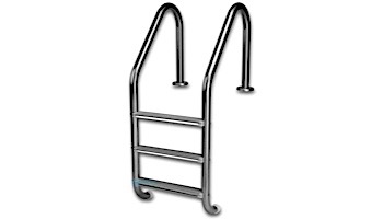 Inter-Fab Deck Top Mounted 3 Step Ladder Flanged With White High Impact Plastic Treads | 1.90" x .049" Thickness 316L Marine Grade Stainless Steel | L3049P-W-FL-MG