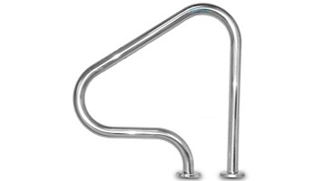 Inter-Fab Deck Top Mounted G3D Figure 4 Grab Rail Flanged Single | 1.90" x .049" Thickness Thermo Plastic Coated Gray | G3D049-FL-SINGLE-TPC-G