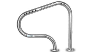 SR Smith Deck Top Mounted G3DE Figure 4 Economy Grab Rail Flanged Single | 1.90" x .049" Thickness 304 Stainless Steel | Flange Mounting Hardware and Escutcheons Included | G3DE049-FL-SINGLE