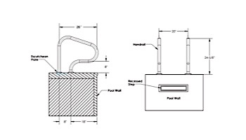 SR Smith Deck Top Mounted G3DE Figure 4 Economy Grab Rail Flanged Single | 1.90" x .049" Thickness 304 Stainless Steel | Flange Mounting Hardware and Escutcheons Included | G3DE049-FL-SINGLE