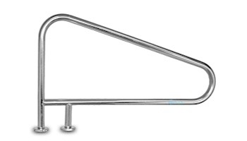 Inter-Fab Deck Top Mounted D3BD 3 Bend Braced Flanged Stair Rail | 1.90" x .049" Thickness 304 Stainless Steel | D3BD049-FL