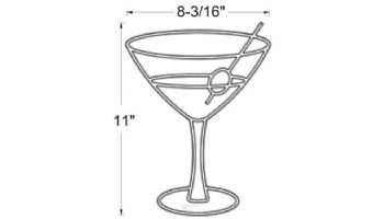 AquaStar Swim Designs Martini Glass Pre-Filled Frame | F2025-01