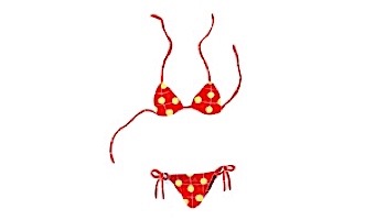 Artistry In Mosaics Bikini Red with Yellow Polka Dots Mosaic | 29" x 20" | BYEREDOM